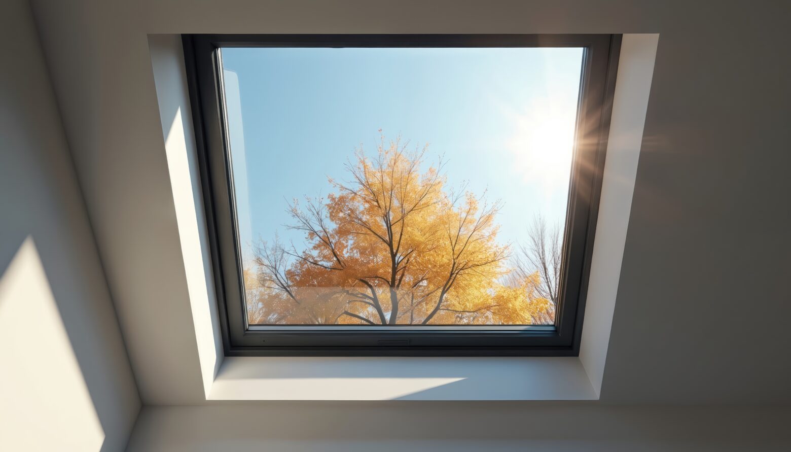 Modern black frame skylight